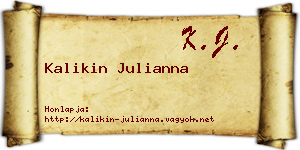 Kalikin Julianna névjegykártya